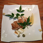 蕎麦切り 旗幟 - 軍鶏塩焼き1,370円