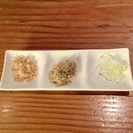 蕎麦切り 旗幟 - 梅ほのか（冷）1,150円の薬味