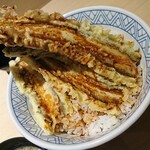 Tempura Kobashi - 穴子天丼のアップ