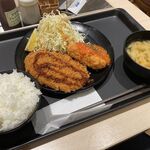 Matsunoya - ロースかつ＆カニクリームコロッケ定食