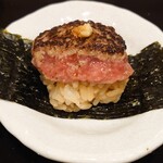 肉料理ふくなが - レアハンバーグ手巻き寿司