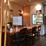 蕎麦切り 旗幟 - アクリル板で感染症対策