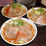 らーめんでぽっと - からし豚そば x 3