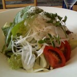 ビストロ セレニテ - 画像では伝わりにくいですが、大盛りサラダ　器がデカイです。