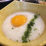 Wagaya No Shokudou - 山芋には生卵。
      長芋も山芋の一種でしょうか(^^)