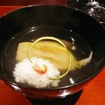 銀座 しのはら - 鱧と賀茂ナスの椀