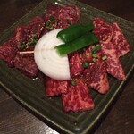 焼肉 六花 - カルビとハラミ盛り