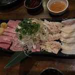 豚小家 - 202006  もつ刺し5点盛り（はつ・たん・はらみ・てっぽう・こらーげん）