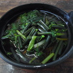 あっけら館 - 山菜そば、汁