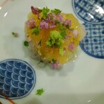 千載一遇 - ④「水晶鱧」皮目炙り･ジュレ花穂