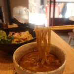 つけ麺 えん家 - 麺は中太のストレート麺