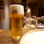 温石 - 最初はビール、地元でラウンドと筋トレ、有酸素をこなしてきた後なのでしみ渡る～