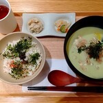 おだし東京 - 枝豆と豚肉のすり流し定食９９７円