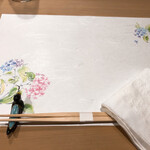うを徳 - 本日のテーブルマットは紫陽花