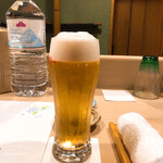 うを徳 - 生ビールと一口生ビールで乾杯