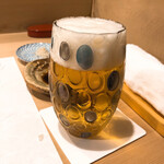 うを徳 - 生ビールと一口生ビールで乾杯