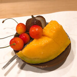 うを徳 - フルーツの盛り合わせ(夕張メロン･ライチ･佐藤錦)