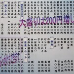 かな福 - メニュー