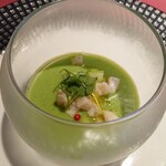 オールド コースト プリュス - 新じゃが芋のムース グリーンアスパラのブルーテ