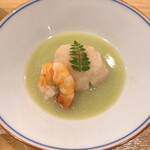 鮨 まるふく - 海老しんじょうのすり流し