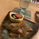 ゆるり家 - ふきかまぼこ炊いたん、明太玉子焼き