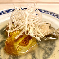 祇園 末友 - 炊合せ～加茂茄子と鮑の葛餡かけ。葛餡掛は秀逸。