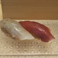 鮨 石島 - 鱸の昆布締め　　鮪