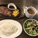 肉バル style 2 - 牛ミスジの鉄板ステーキランチ@1,188円