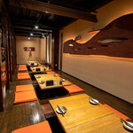 海鮮酒場サカナノハナビ - 掘りごたつ席（実際は仕切りがあります）