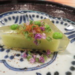 心根 - トマト寒天とうすい豆の水無月風