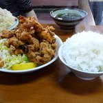 光栄軒 - から揚げ定食両方大盛？