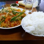 光栄軒 - 蒜苗炒定食大盛