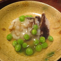 富小路 やま岸 - とり貝は炙って朝どれお豆の銀餡で