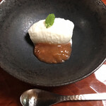 日本料理 新茶家 - 濃厚な牛乳のソルベにルバーブのジャム