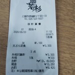 天ぷら　若杉 - レシート。