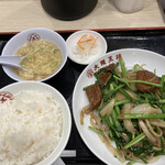 大阪王将 - レバニラ炒め＋ごはんセット