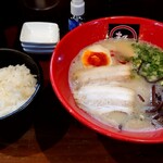 まるしん - 味玉ラー麺+白めし