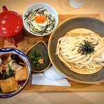 お食事処 なごみ - 肉汁つけうどん+ミニ明太子ご飯