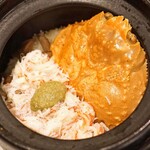 Ubu Ka - 飯物　　本ずわい蟹と徳島県産の新牛蒡の土鍋炊き込みご飯