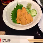 Nihombashi Sushi Tetsu - ◆ウニつまみ
                        キュウリと海苔がついてくる