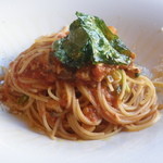 マザーエスタ - カブと寒ブリのトマトラグースパゲッティ