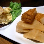 焼鳥・元気 - 今日の突き出しも美味しそうですよ。 さ～て、今日は何を食べましょかね。