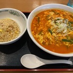 日高屋 - 担々麺･半チャーハンセット(900円)