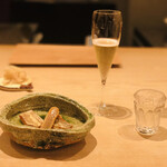 紀尾井町 三谷 - カラスミ×日本酒、太刀魚×シャンパン