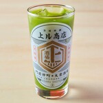 天ぷら酒場上ル商店 - 天ぷらに合わせていただくお酒は、400年近い歴史を誇る京都利休園(創業1626年)の宇治抹茶を使用した「京都 利休園 宇治抹茶割り(480円)