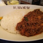 ハイ，ハウ アー ユー - パキスタン家庭風チキンカレー¥800、ライス大盛り