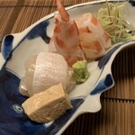 旬菜懐石拓 - お造り　車海老　平目