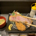 とんかつ 大喜 - ピンク色の断面