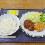 Masudaya - ハンバーグとコロッケ定食 ※日替わり定食