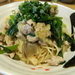 初鰹と焼きナスのスパゲッティー